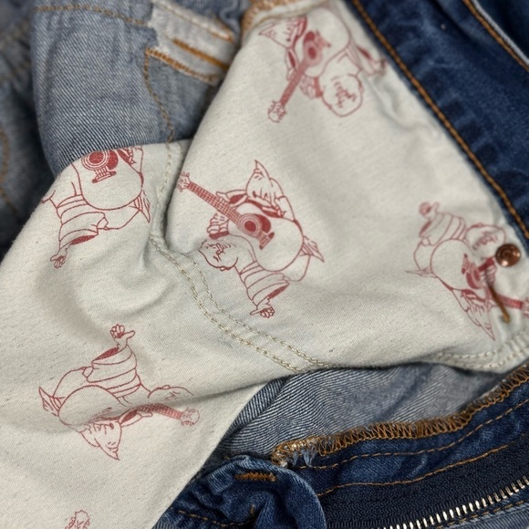 True Religion | Deer Hallow Denim Orange Stitch  Straight Leg Jeans - Picture 12 of 16